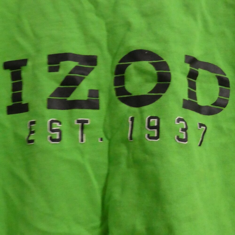 IZOD | size 2 / 2T | Green Long Sleeve Graphic Shirt | Paint Spot On Side